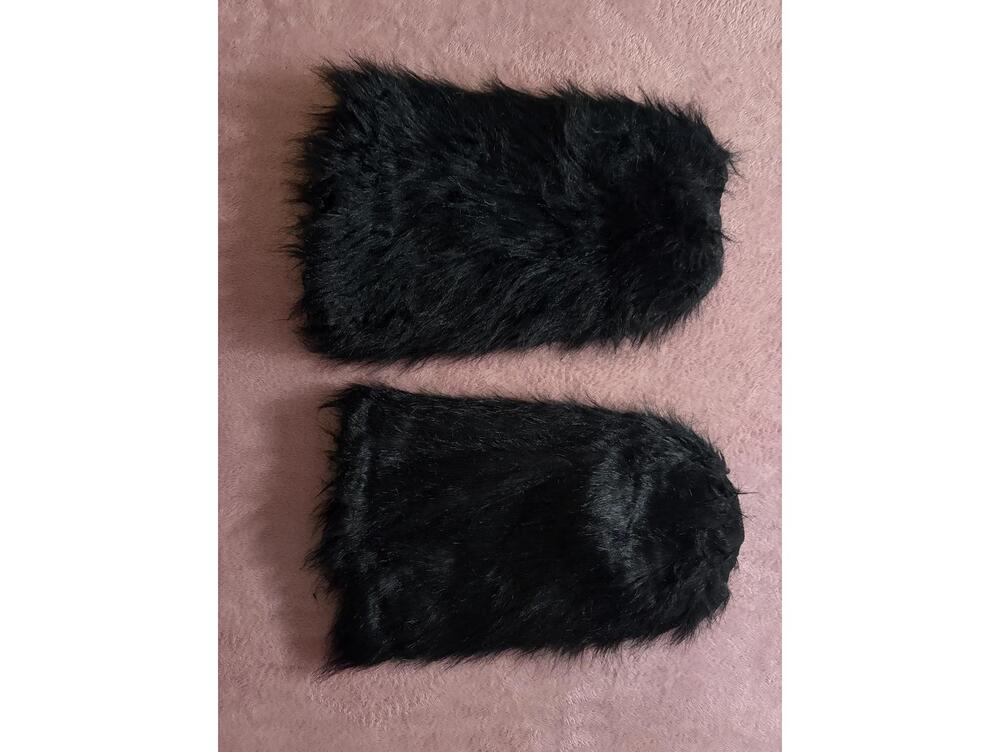 Pair of Black Faux Fur Boot Covers